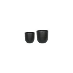 Catania Anthracite Terrazzo Set Of 2 Round Planters