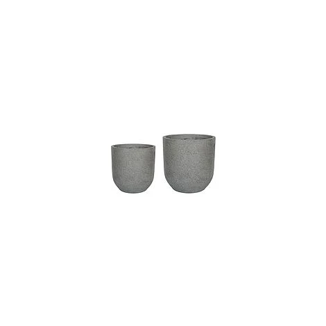 Catania Grey Terrazzo Set Of 2 Round Planters