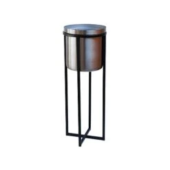 Calla Planter Stand Black/Pewter H78CM D29CM