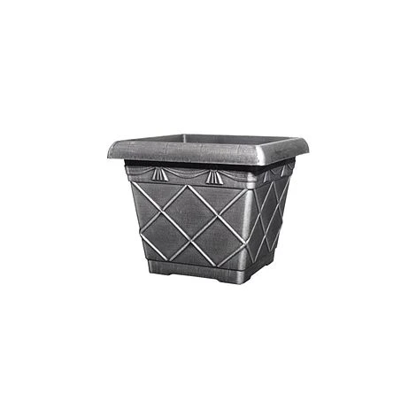 Tuscany Planter Roman Square 31cm - Silver Effect