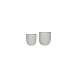 Catania White Terrazzo Set Of 2 Round Planters