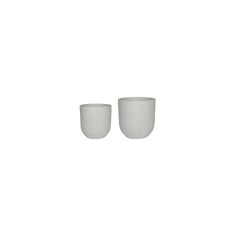 Catania White Terrazzo Set Of 2 Round Planters