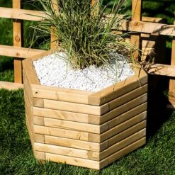 Medium 60cm Hexagon Wooden Planter