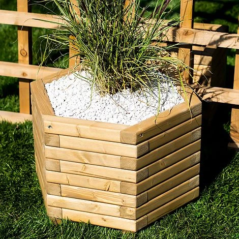Medium 60cm Hexagon Wooden Planter