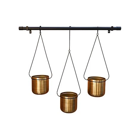 Linear Hanging Planters 81CM Black And Gold