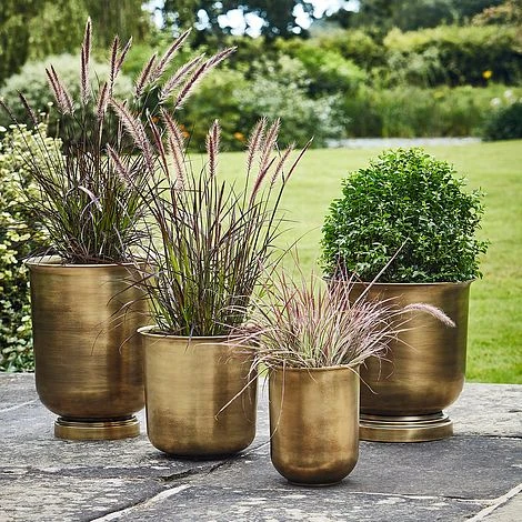 Outdoor Hampton Antique Brass Metal Planter H28Cm W27.5Cm - Image 2