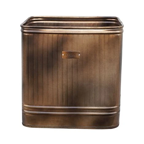 Outdoor Hampton Square Copper Metal Planter H45Cm W44Cm