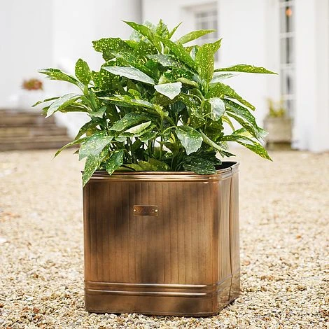 Outdoor Hampton Square Copper Metal Planter H45Cm W44Cm - Image 2