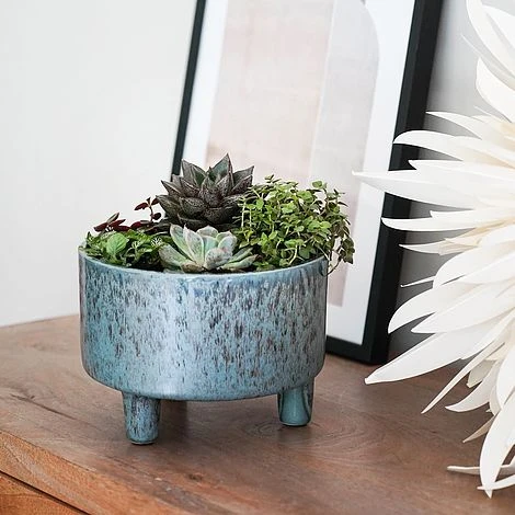 Pisa Reactive Glaze Bowl Glacier Blue H14CM D19CM - Image 2