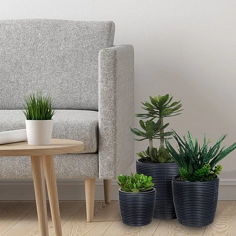 Idooka Black Round Trio Of Plant Pots - Image 3