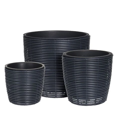 Idooka Black Round Trio Of Plant Pots - Image 5