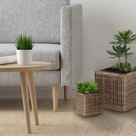 Idooka Black Round Trio Of Plant Pots