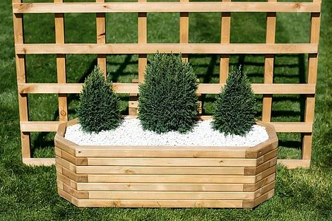 Large 110cm Long Octagonal Wooden Planter - Image 2