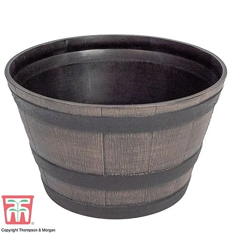 Wooden Barrel Effect Planter – Medium - Image 2